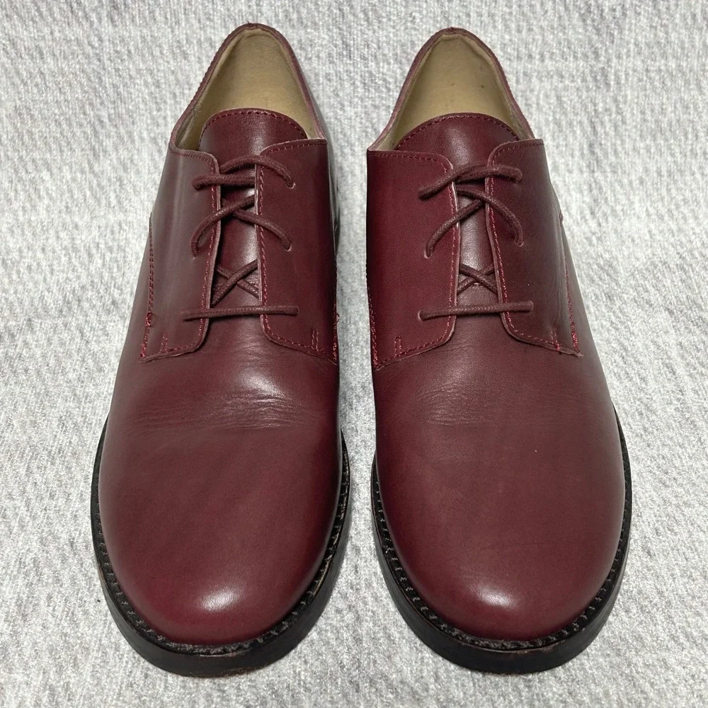 Eileen Fisher Milo‎ Leather Oxfords Maroon Burgundy Dress Shoes Classic Womens 7